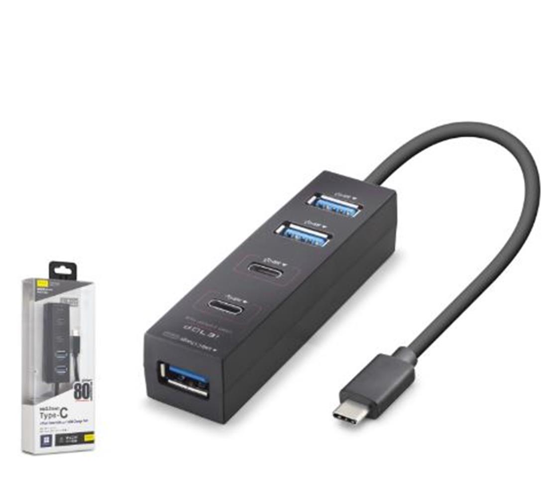 121525-1 İetop Tu0529 Type-c 3.2 Gen1 Hub 4 Port 5 Gbps 80 Cm Siyah - Görsel 1