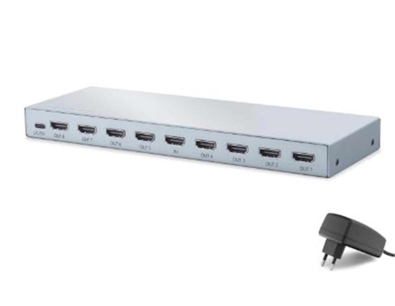 121648-1 Hadron Hdx1433 Hdmı Splitter Edıd 8k 60 Hz 1 Giriş 8 Çıkış Gri - Görsel 1