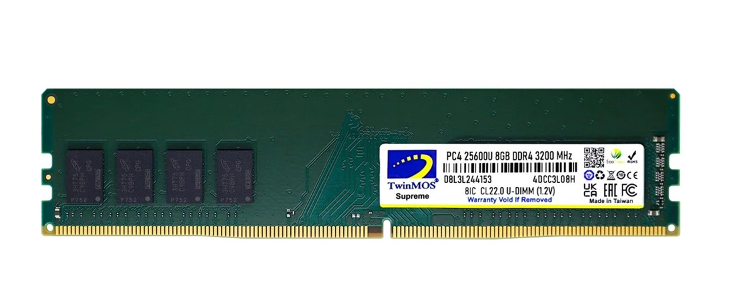 121757-1 Twinmos 8gb Ddr4 3200mhz Cl22 1.2v (mdd48gb3200d) Desktop Pc Ram - Görsel 1