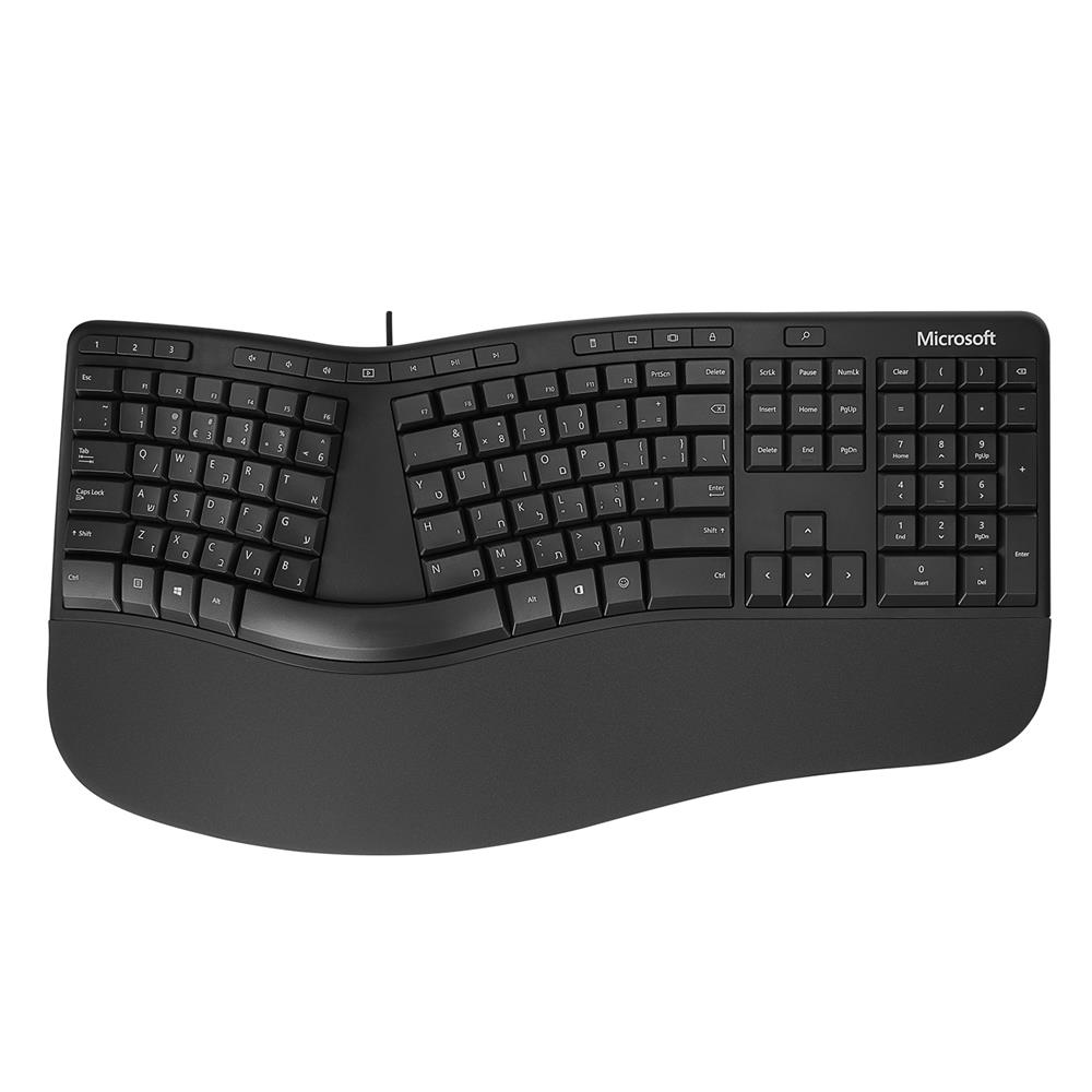 121829-1 Microsoft Buisness Ergonomic Kablolu Klavye Hebrew Layout (lxn-00016) (ithalatcı Garantili) - Görsel 1