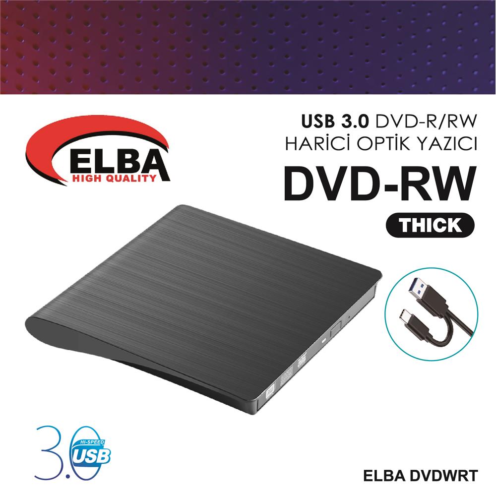 121990-1 Elba Dvdwrt-thck Harici Dvdrw Thick, Siyah Dvd Yazıcı Writer - Görsel 1
