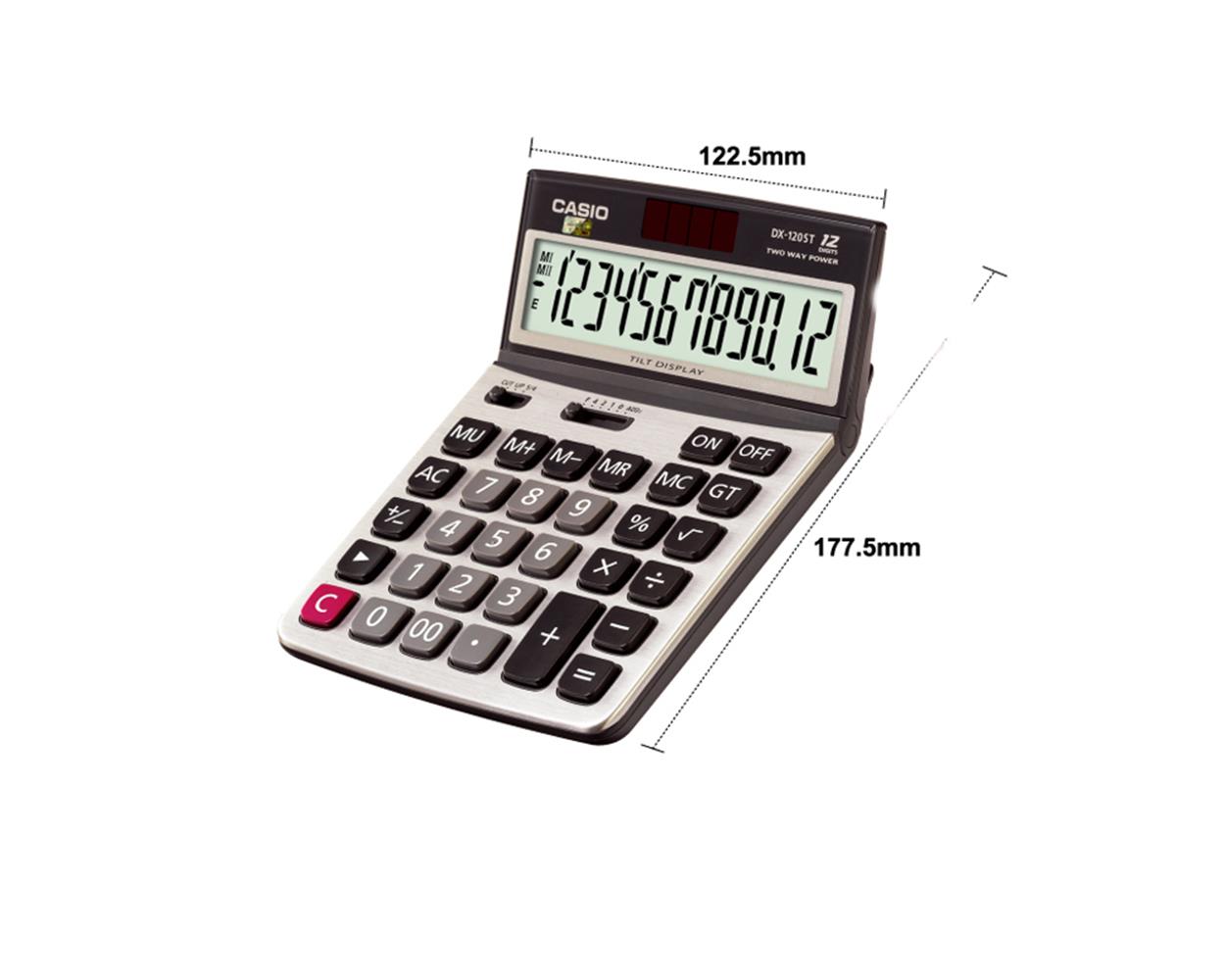 20630-1 Casio Dx-120st 12 Hane Oynar Başlıklı Masa Üstü Hesap Makinesi - Görsel 1