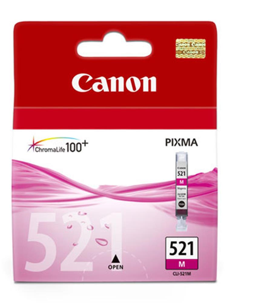 25098 Canon Clı-521m Magenta Kırmızı Mürekkep Kartuş Mp260-540-550-560-620-630 Mx860-870 - Görsel 1