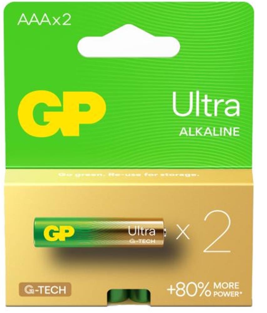 27940-1 Gp G-tech Lr03 Aaa Boy Ultra Alkalin İnce Kalem Pil 2'li Paket Gp24au-2u2 - Görsel 1