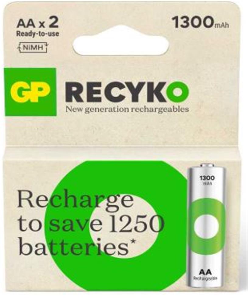 30539-1 GP AA 1300 mAh Şarjlı Kalem Pil 2'li Paket GP130AAHCEMTR-2GB - Görsel 1