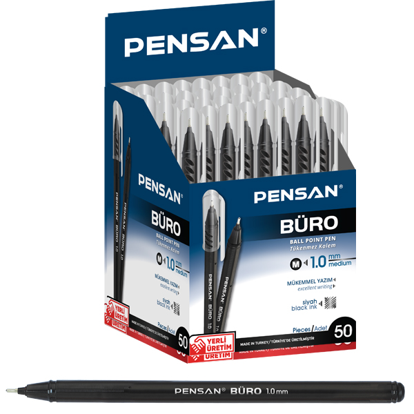 305673 Pensan Tükenmez Kalem Büro 1.0 Mm Siyah 50 Li 2270 - Görsel 1