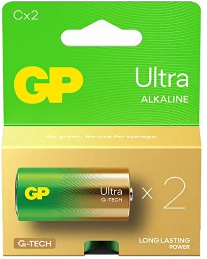 30722-1 GP G-Tech LR14 Orta Boy Ultra Alkalin Pil 2'li Paket GP14AU-U2 C Boy - Görsel 1