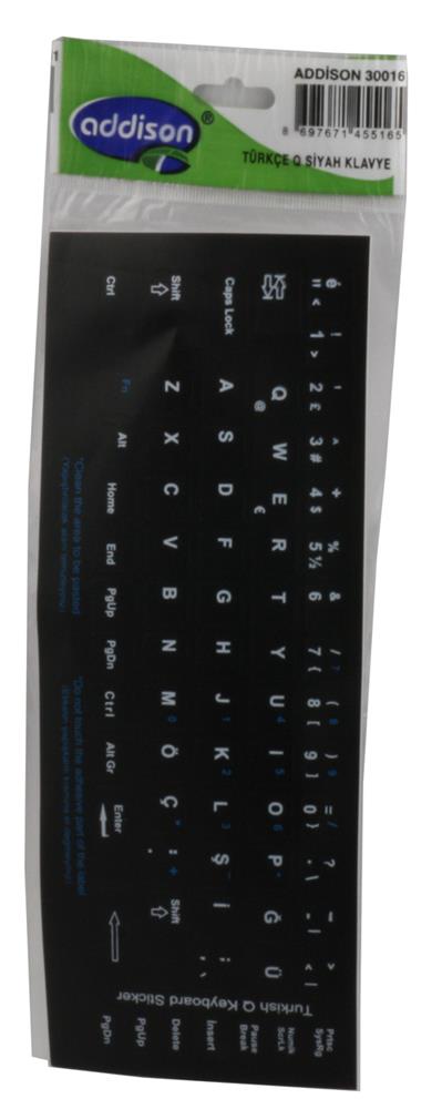 33035-1 Addison 300161 Türkçe q Siyah Klavye Stıker - Görsel 1