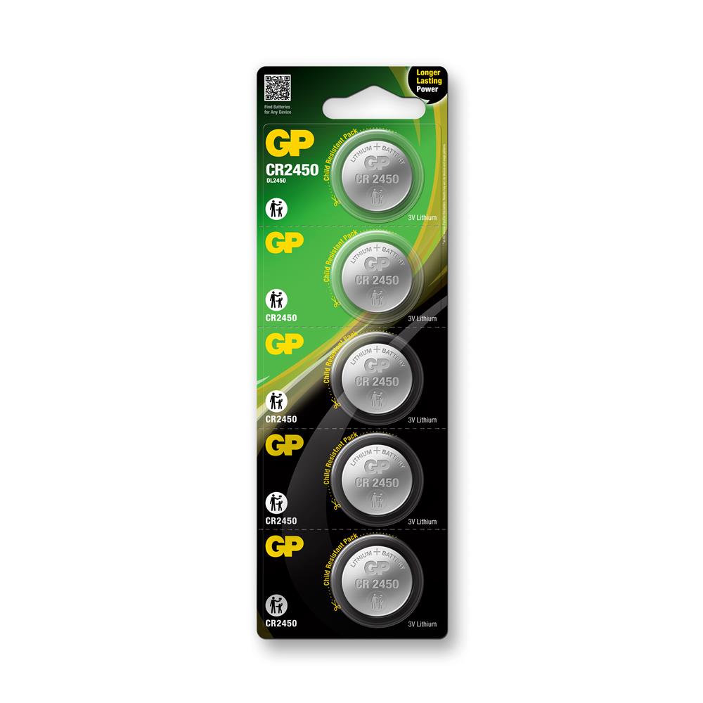 34801-1 Gp Cr2450-c5 3v Lityum Düğme Pil 5'li Paket - Görsel 1
