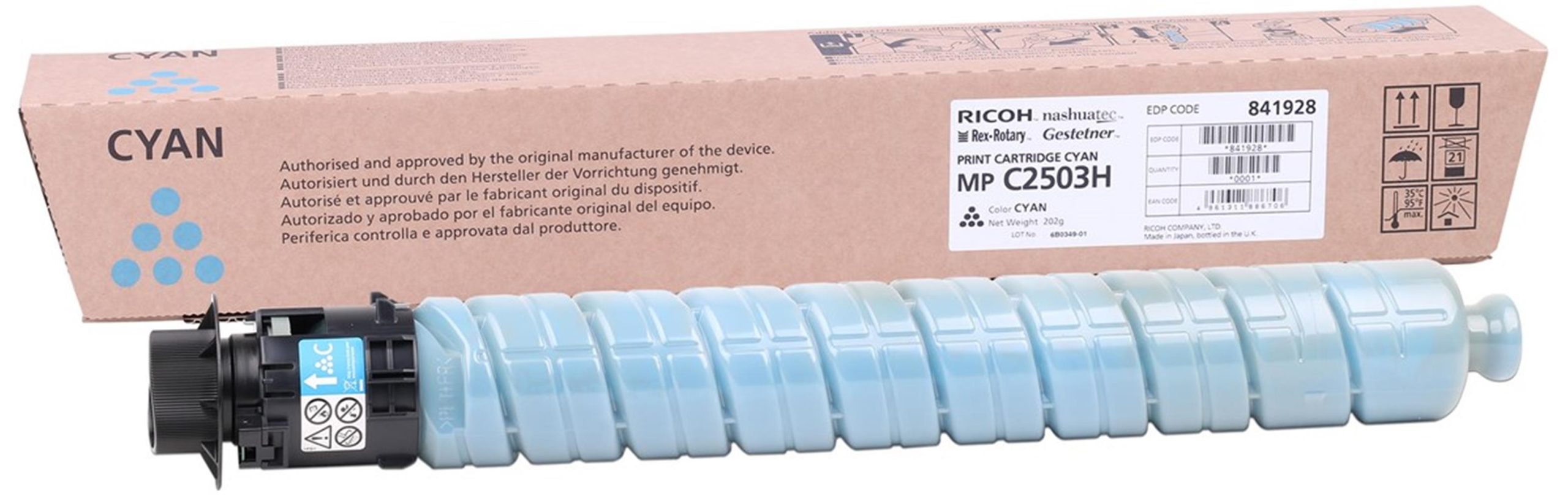 37131-1 Ricoh MP C2503CH Cyan Mavi Orjinal Fotokopi Toneri MP C2003-2004-2011-2504 9.500 Sayfa - Görsel 1