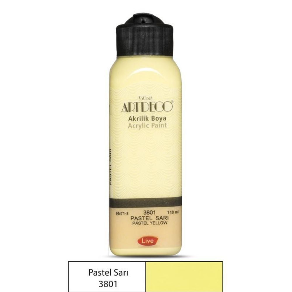 386491 Artdeco Akrilik Boya Pastel 140 Ml Pastel Sarı 3801 - Görsel 1
