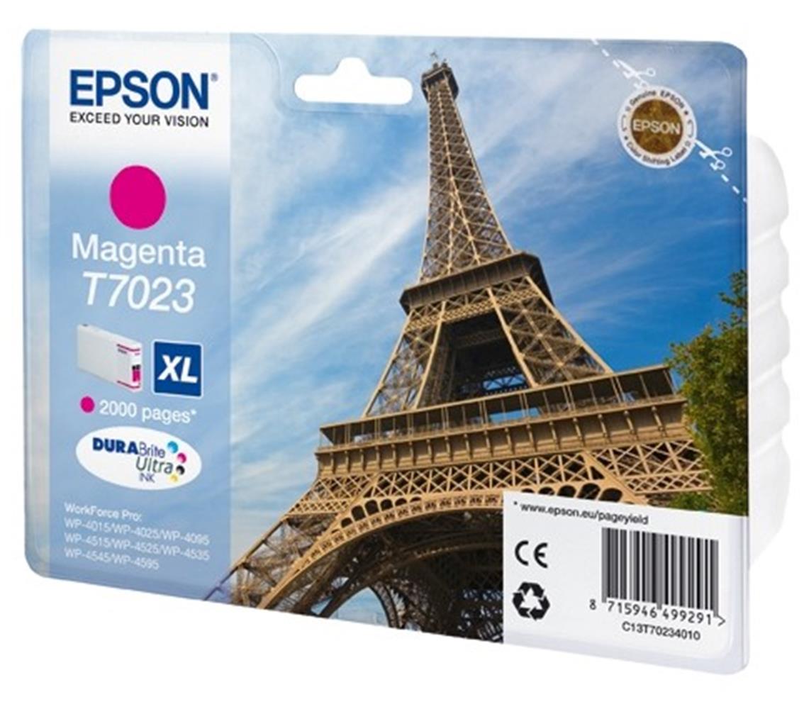 39160 Epson T7023 Magenta Kırmızı 2.000 Sayfa Mürekkep Kartuş T70234010 - Görsel 1