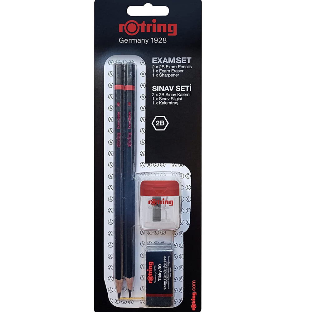 438049 Rotring Sınav Seti 2b+silgi+kalemtıraş Bls 2 Li - Görsel 1