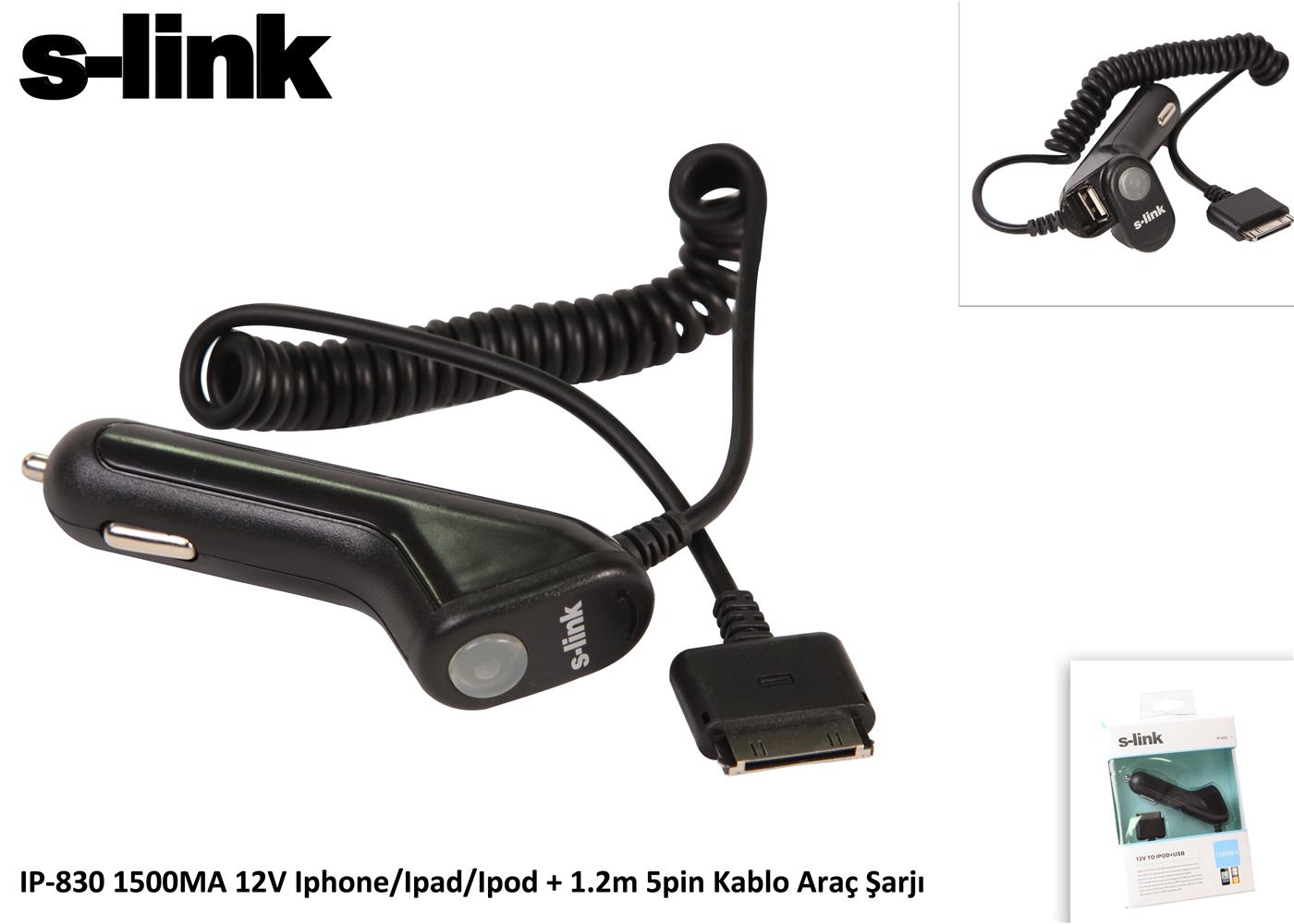44602-1 S-link Ip-830 1500ma 12v İpod-iphone-ipad Araç Şarj Cihazı - Görsel 1