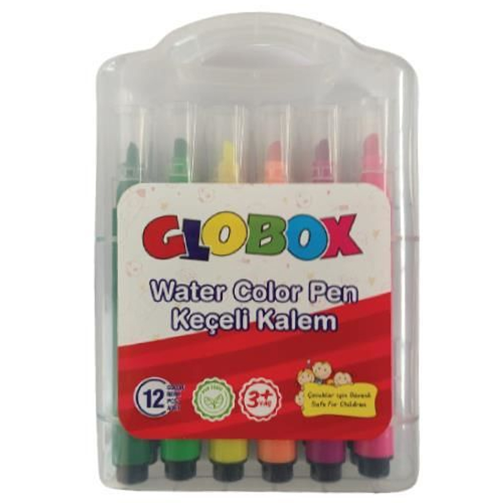450576 Globox Keçeli Kalem 12 Li Plastik Kutu 3382 - Görsel 1