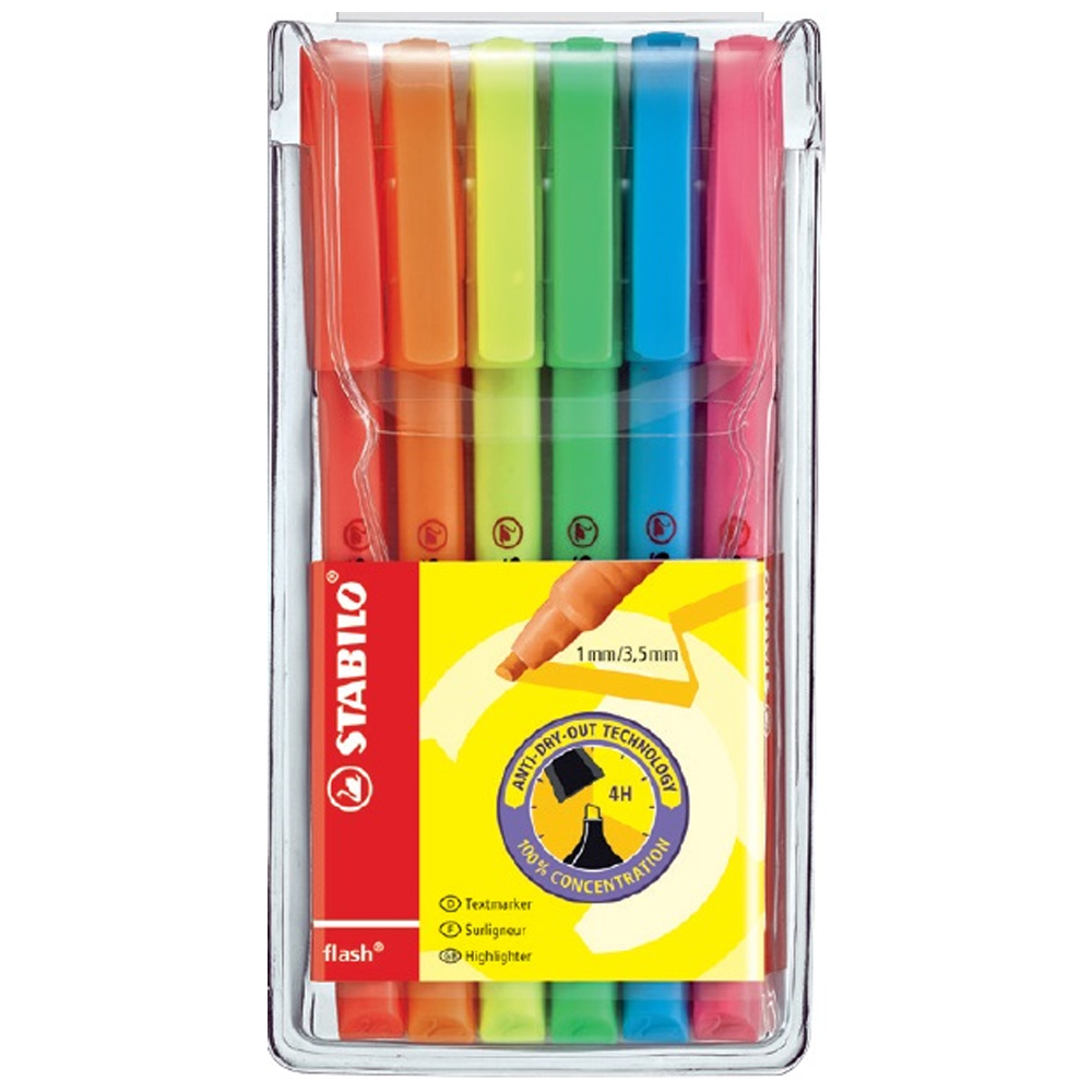 469895 Stabilo Fosforlu Kalem Flash 6 Lı 555/6 - Görsel 1