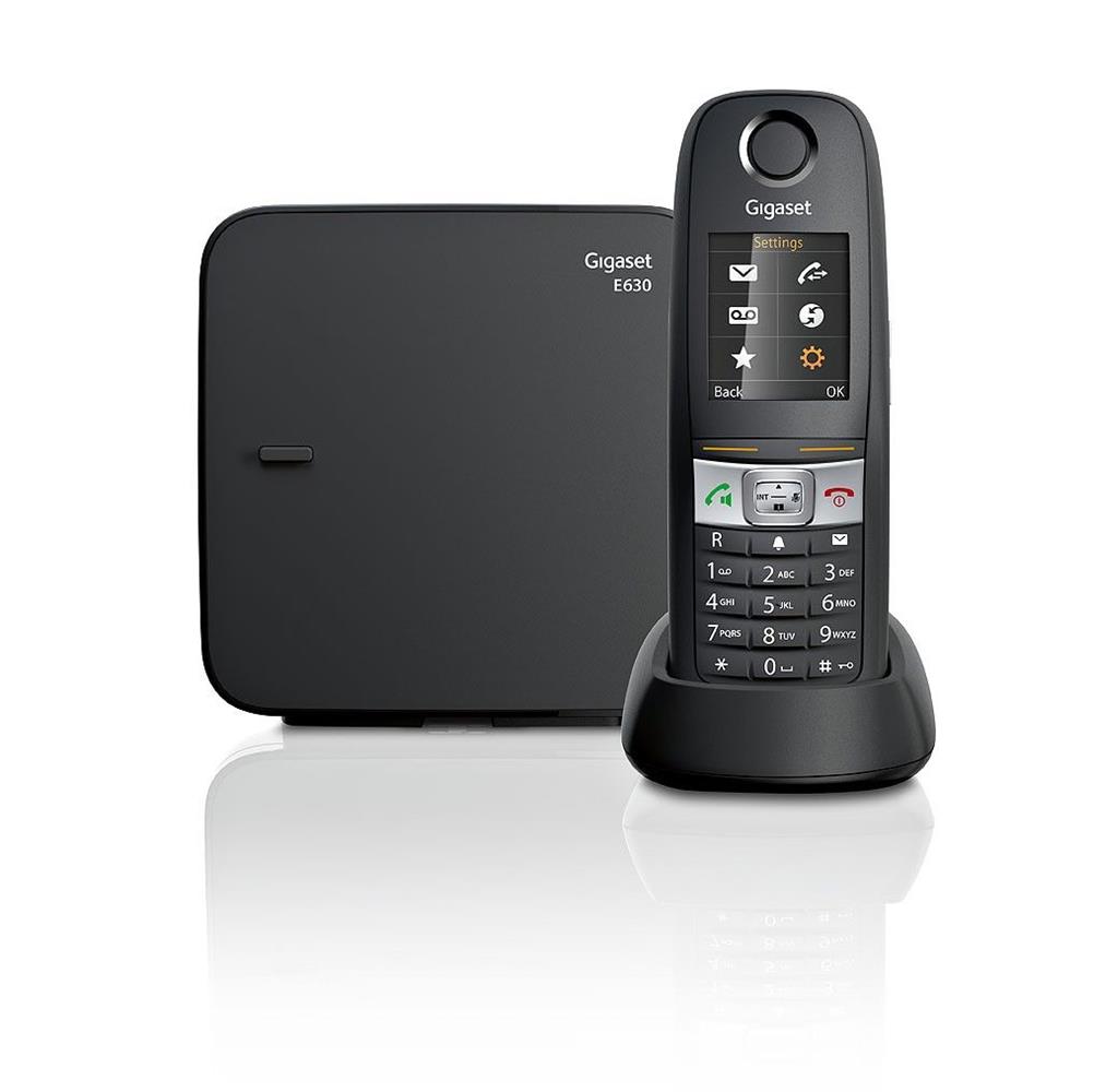 49138-1 Gigaset E630 Siyah Telsiz Dect Telefon Işıklı Renkli Ekran Sms - Görsel 1