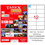 Tanex Laser Etiket 100 Yp 105x46 Laser-copy-ınkjet Tw-2512