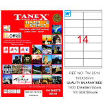 Tanex Laser Etiket 100 Yp 105x38 Laser-copy-ınkjet Tw-2514