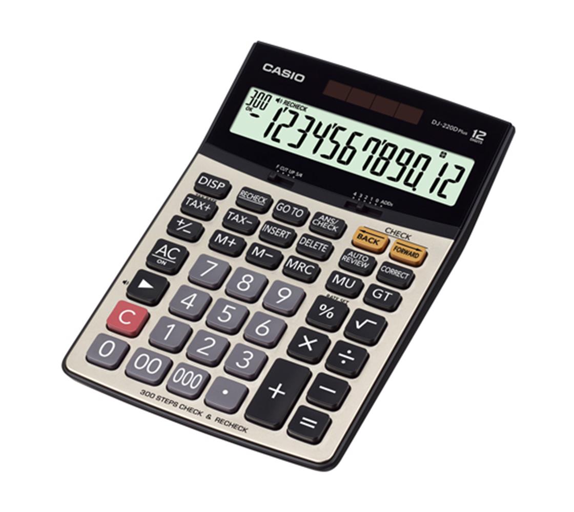 60819-1 Casio Dj-220d Plus İşlem Kontrollü 12 Hane Masa Üstü Hesap Makinesi - Görsel 1