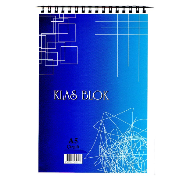 61314 Klas Bloknot Spiralli Office Book Çizgili 100 Yp A5 - Görsel 1