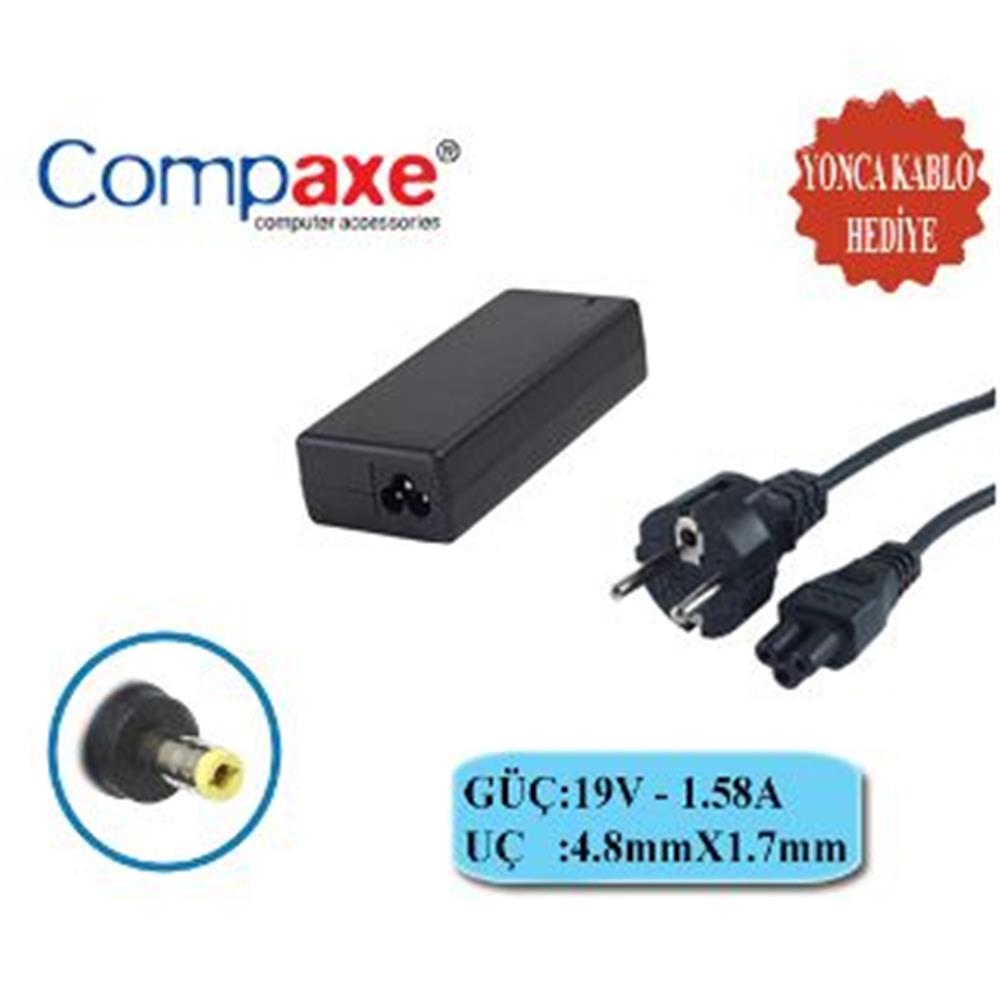 66227-1 Compaxe CNH-158 Hp 30w 19v 1.58a 4.8 1.7 Notebook Adaptörü - Görsel 1