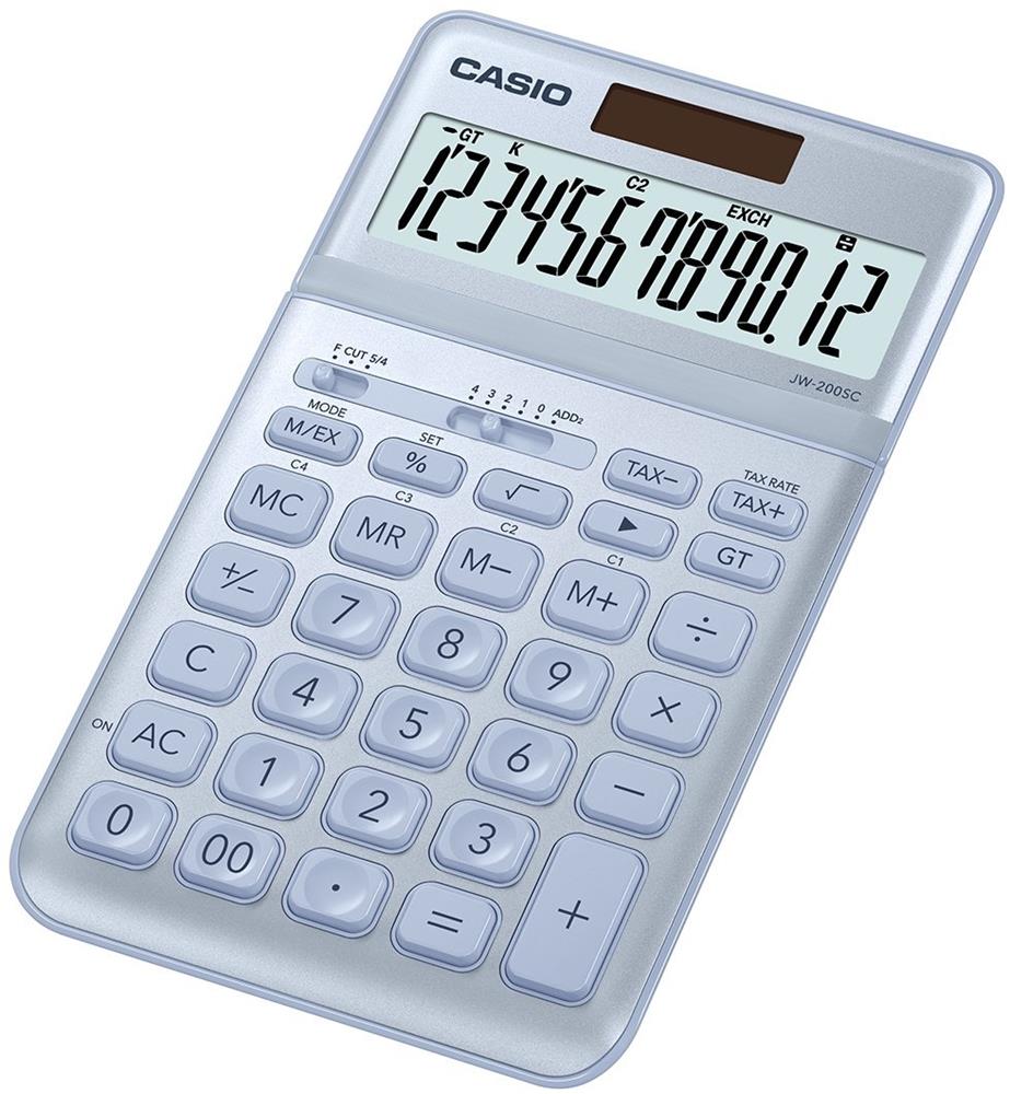 73269-1 Casio Jw-200sc-bu 12 Hane Mavi Masa Üstü Hesap Makinesi - Görsel 1