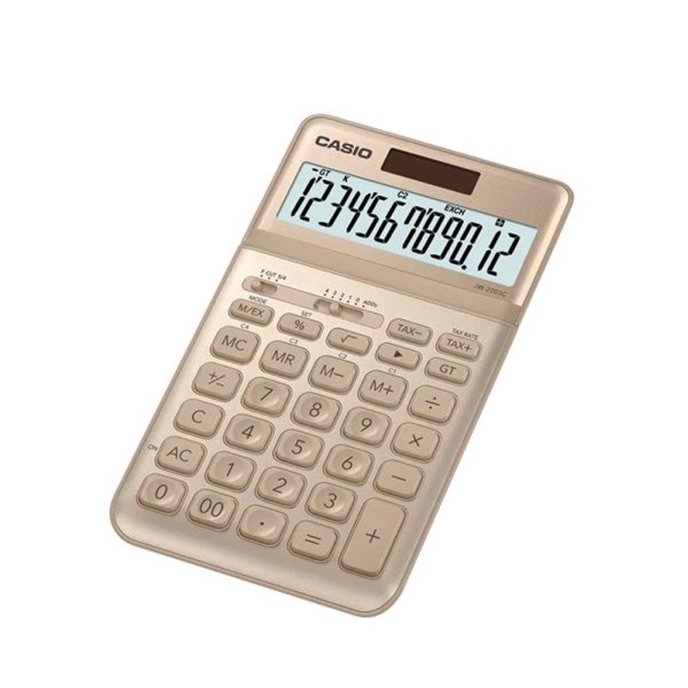 73274-1 Casio Jw-200sc-gd 12 Hane Altın Sarı Masa Üstü Hesap Makinesi - Görsel 1