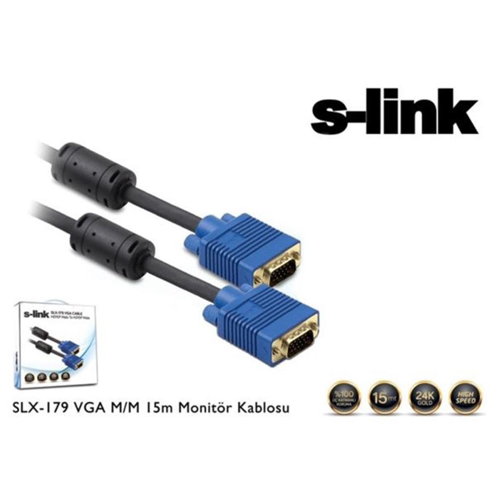 77256-1 S-link Slx-179 Vga M-m 15m Monitör Kablosu - Görsel 1
