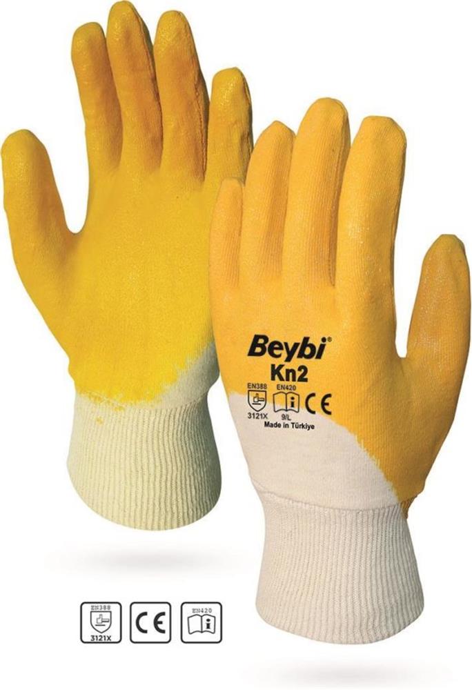82405-1 Beybi Pamuk Nitirl PMK KN2 10 Beden Eldiven 12li Paket EN388 (3121X) - Görsel 1