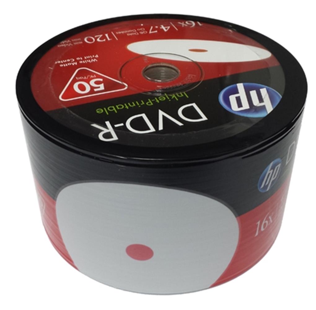 83116-1 Hp DVD-R 4,7gb-120min 16x 50 li Shrink Printable - Görsel 1