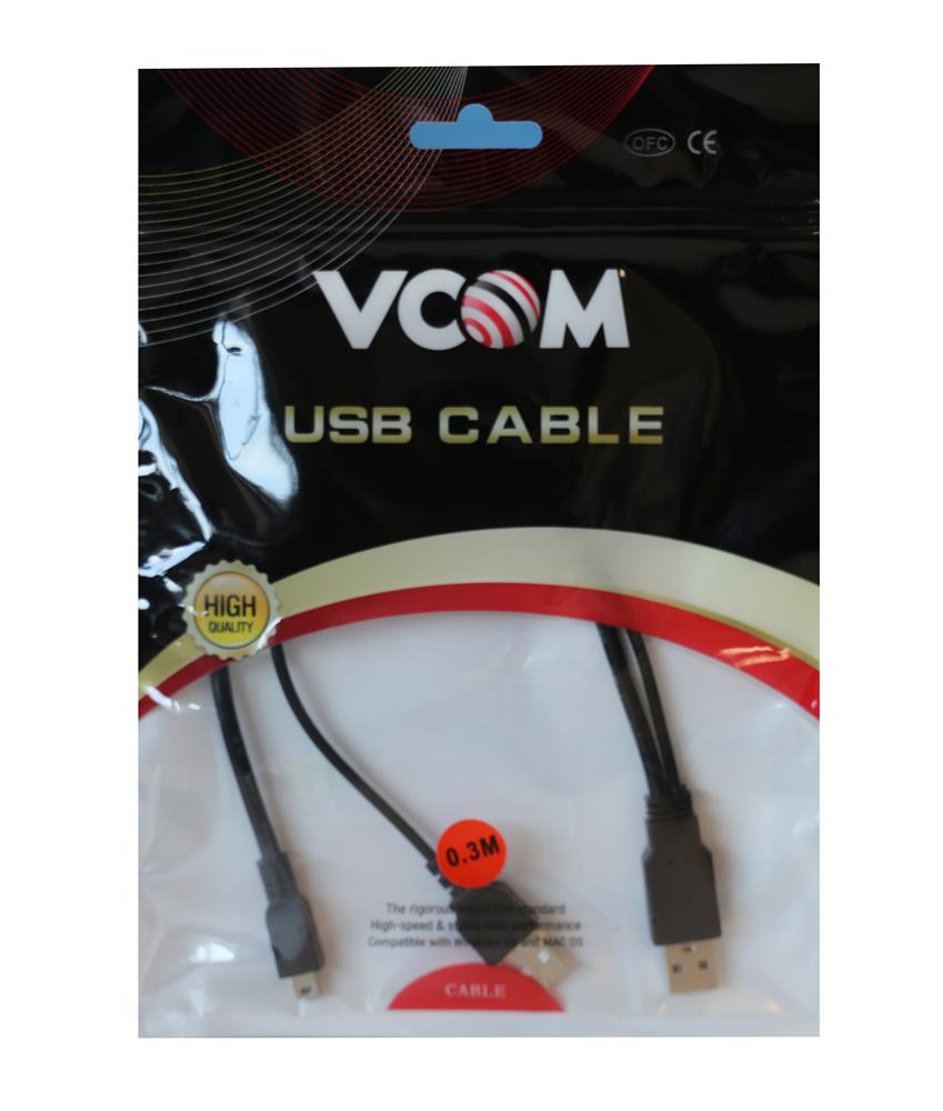 83295-1 Vcom Usb 2.0 2-mini Usb 5pin Black 0.3m - Görsel 1
