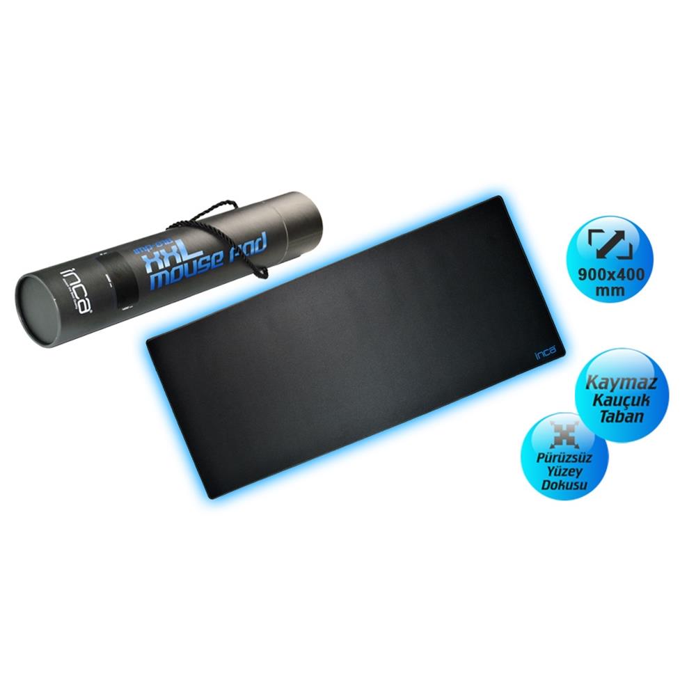 93305-1 INCA IMP-018M 900-400m XXL Gaming Mouse Pad Siyah - Görsel 1