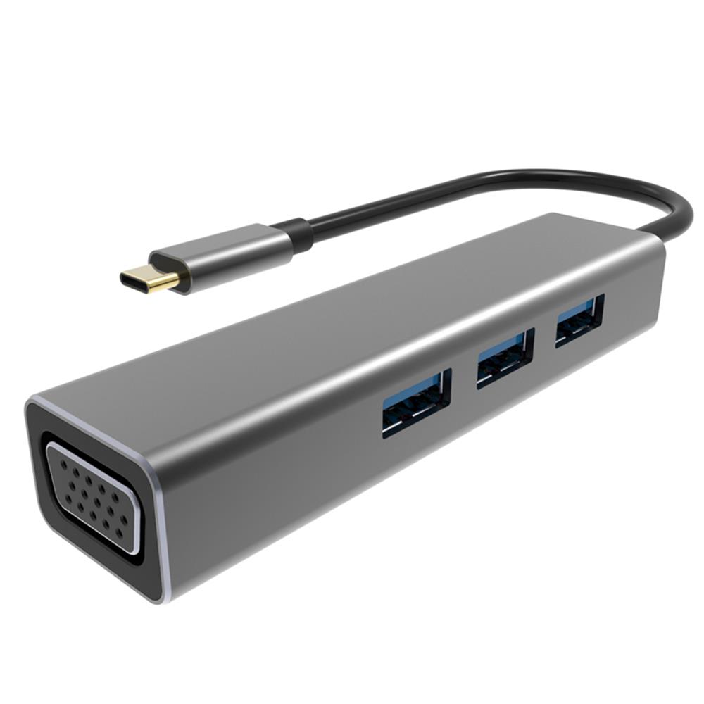 95373-1 Vcom Dh319 Type-c To Usb 3.0-3 Vga Çevirici - Görsel 1