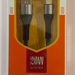 Megatech 3.1A  20w 1mt Örgülü Hasır A Serisi Usb To Typ-c Data Kablosu Gri-Siyah