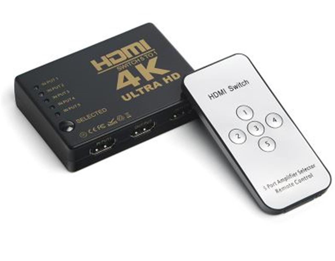 97696-1 Dark Dk Hd Sw4x1 Full Hd 4 Giriş 1 Çıkışlı Uzaktan Kumandalı Hdmı Switch (seçici) - Görsel 1