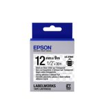 Epson LK-4TBW Güçlü Yapışkanlı Şeffaf Üzeri Siyah 12mm 9Metre Etiket