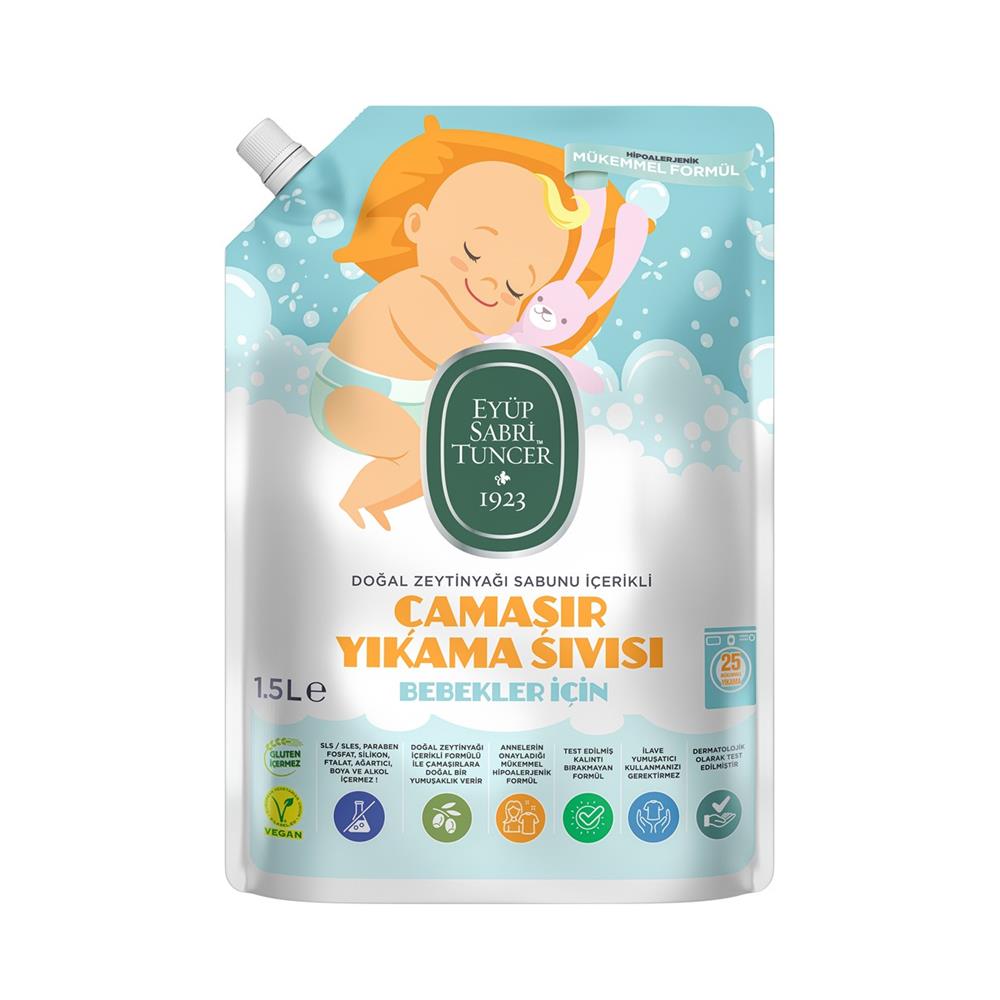 98825-1 Eyüp Sabri Tuncer Doğal Zeytinyağı 1,5lt İçerikli Bebek Çamaşır Yıkama Sıvısı - Görsel 1