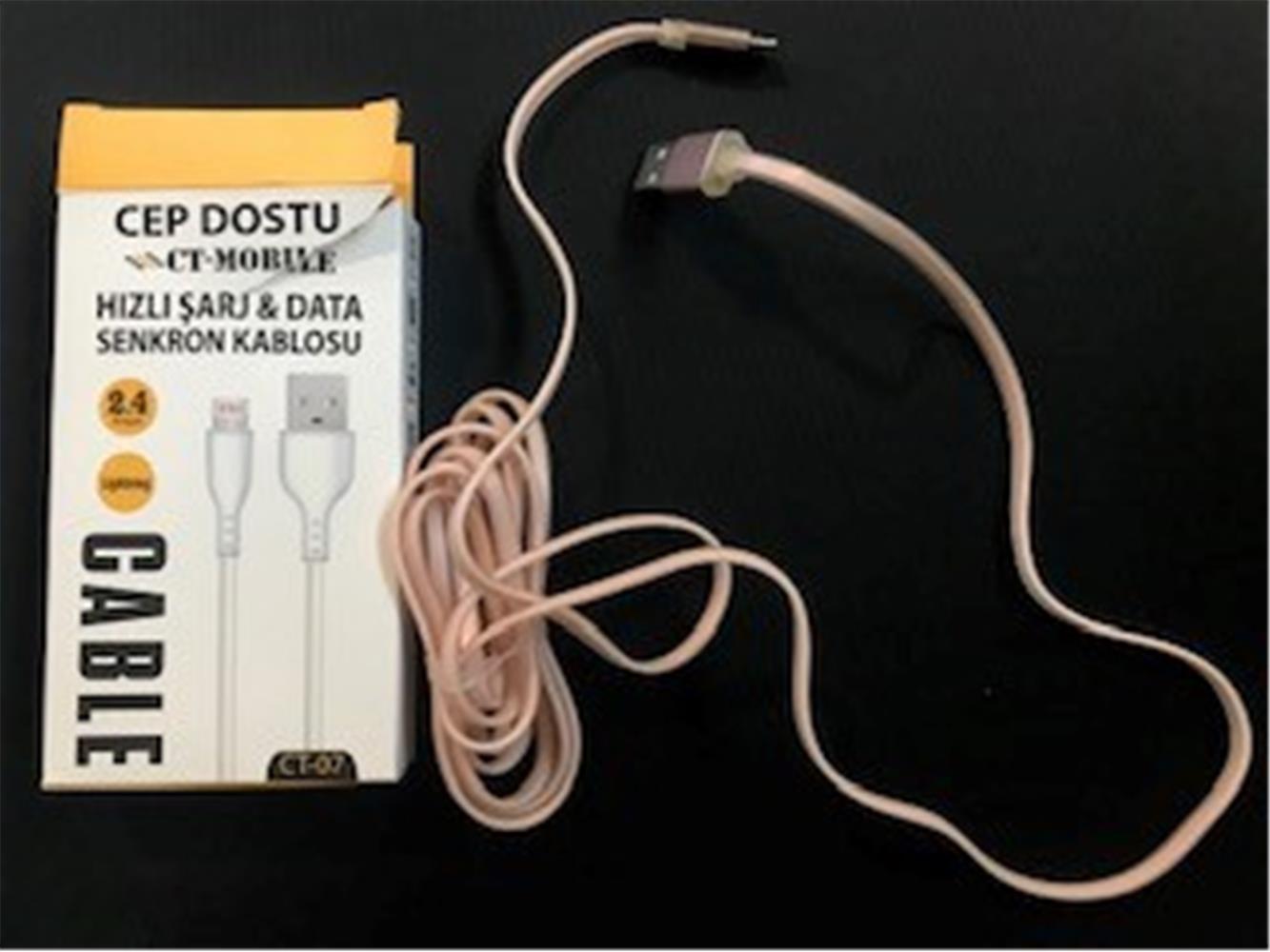 99658-1 Dataline Ct-07 2.4a Lightning Data Kablosu Hızlı Şarj 1,5mt - Görsel 1