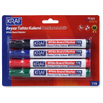 Kraf Beyaz Tahta Kalemi Doldurulabilir 770-4 4 Lü Blıster