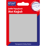 Kraf Yapışkanlı Not Kağıdı 76x76 50 Yp Şeffaf Gri 7676tr