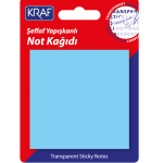 Kraf Yapışkanlı Not Kağıdı 76x76 50 Yp Şeffaf Mavi 7676tr