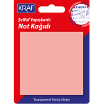 Kraf Yapışkanlı Not Kağıdı 76x76 50 Yp Şeffaf Pembe 7676tr
