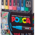 Uni Poster Markörü Posca Set Pc-3m/8c 0.9-1.3 Ana Renk 8 Li