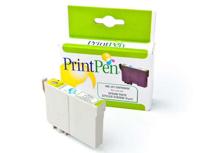 12298__22200 PRINTPEN EPSON T0712 Cyan (13,5ml) - Görsel 1