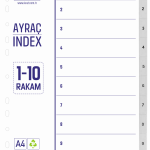 Kraf Seperatör 1010 1-10 Rakam
