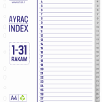 Kraf Seperatör 1031 1-31 Rakam