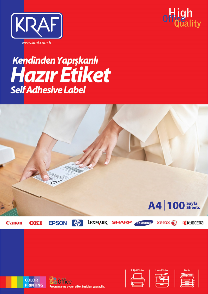 150406 Kraf Laser Etiket Kf-2024 64 X 34 Mm - Görsel 1