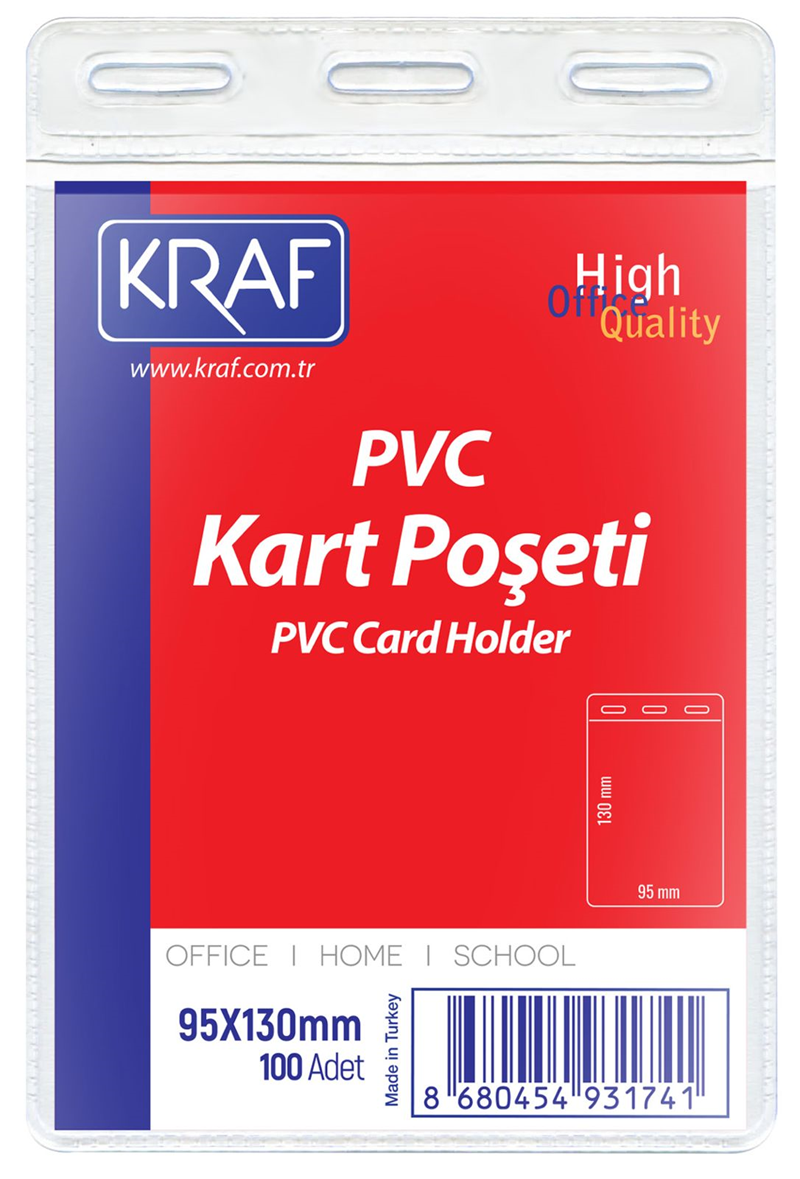 150968 Kraf Kart Poşeti Pvc 95x130mm 100 Lü - Görsel 1