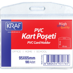 Kraf Kart Poşeti Pvc 95x65mm Yatay 100 Lü